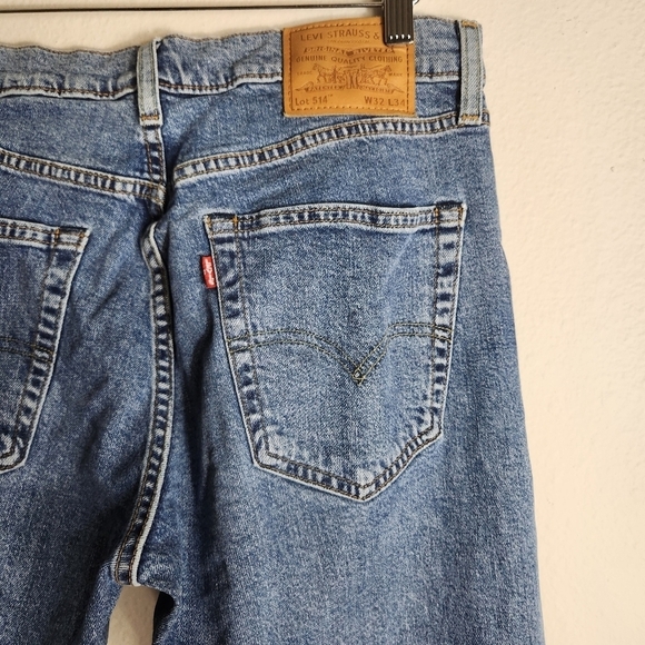 Levis Premium Mens 514 Straight Fit Medium Wash Jeans-Size 32x34 - Picture 6 of 14